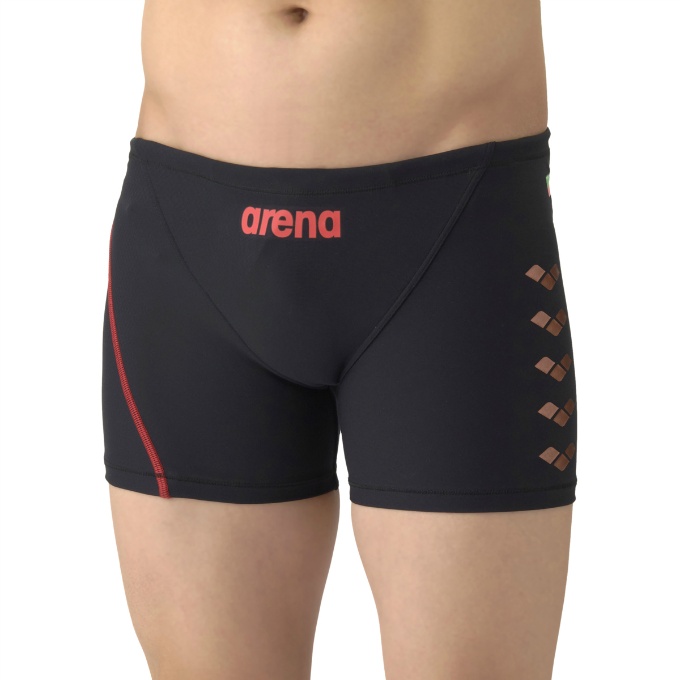 アリーナ(arena) トレーニング水着 スパッツ メンズ トレーニングスパッツ ミドルレッグ AS6SWM09M-BKRD od